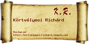 Körtvélyesi Richárd névjegykártya